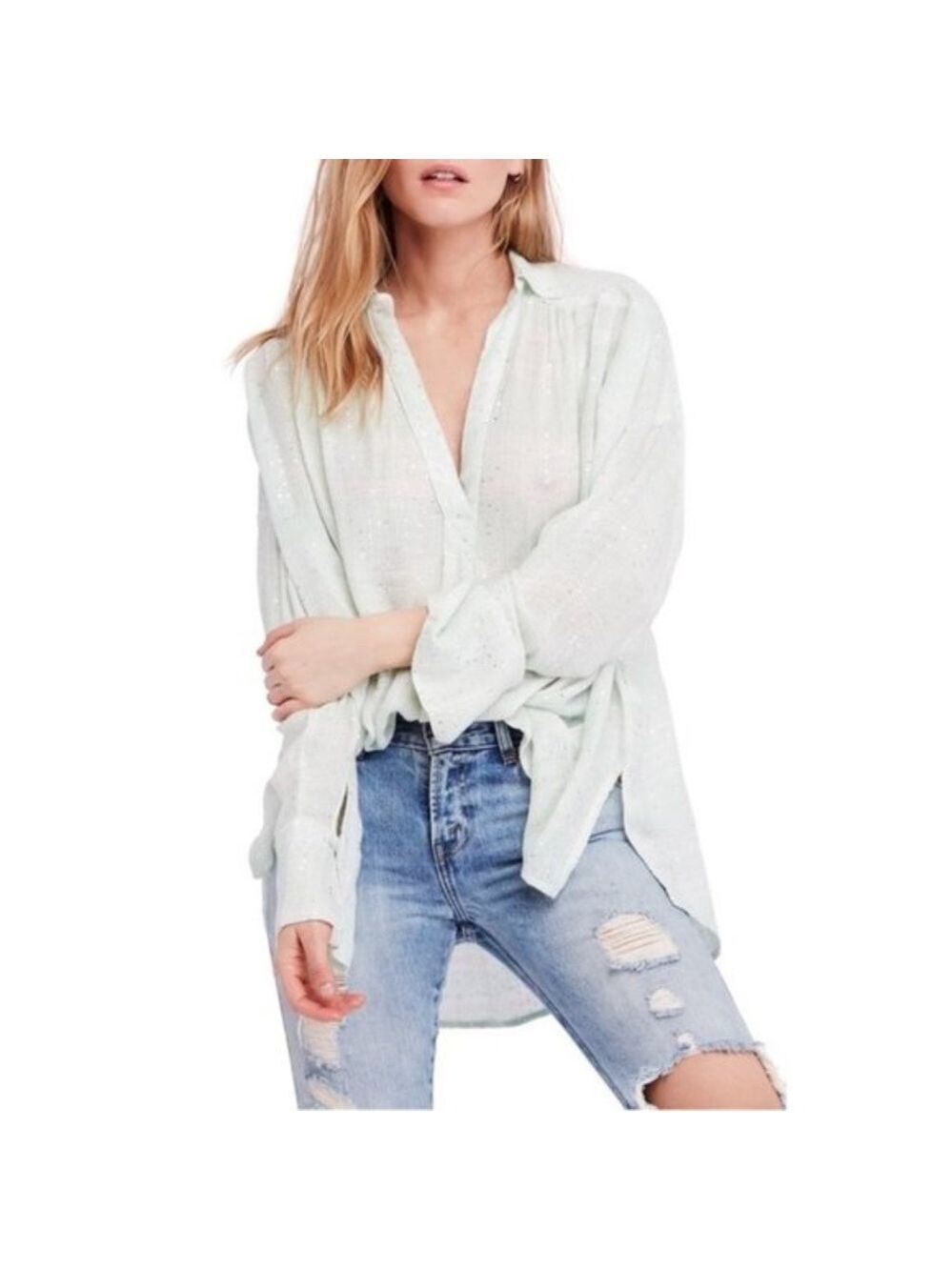 Free People Fearless Love Bell Sleeve Shirt